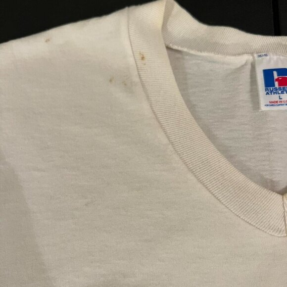 1997 Russell Athletic Orioles Tee Men’s L Cream V-Neck Vintage MLB Baseball Tee - Picture 2 of 10